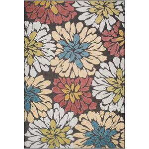 Lakeside Multi/Blue Floral and Botanical 7 ft. x 9 ft. Indoor/Outdoor Area Rug