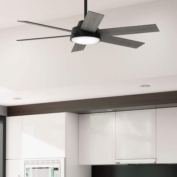 Donatella 52 in. Integrated LED Indoor Matte Black Ceiling Fan with Light Kit and Remote Included