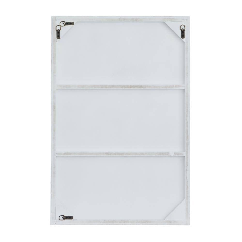 Modern 24"x36" Rectangular Black Wood Wall Mirror