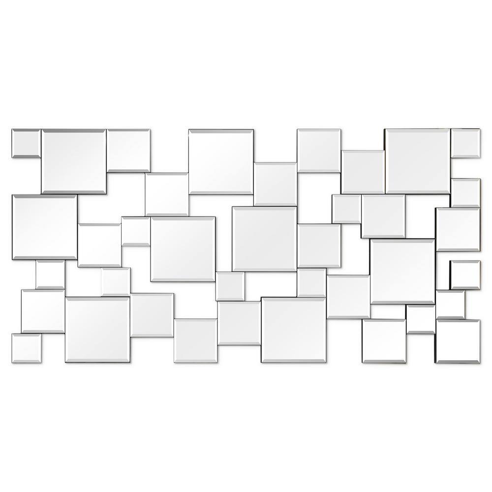 Elegant Frameless Rectangular Full Length Wall Mirror, 24" x 48"