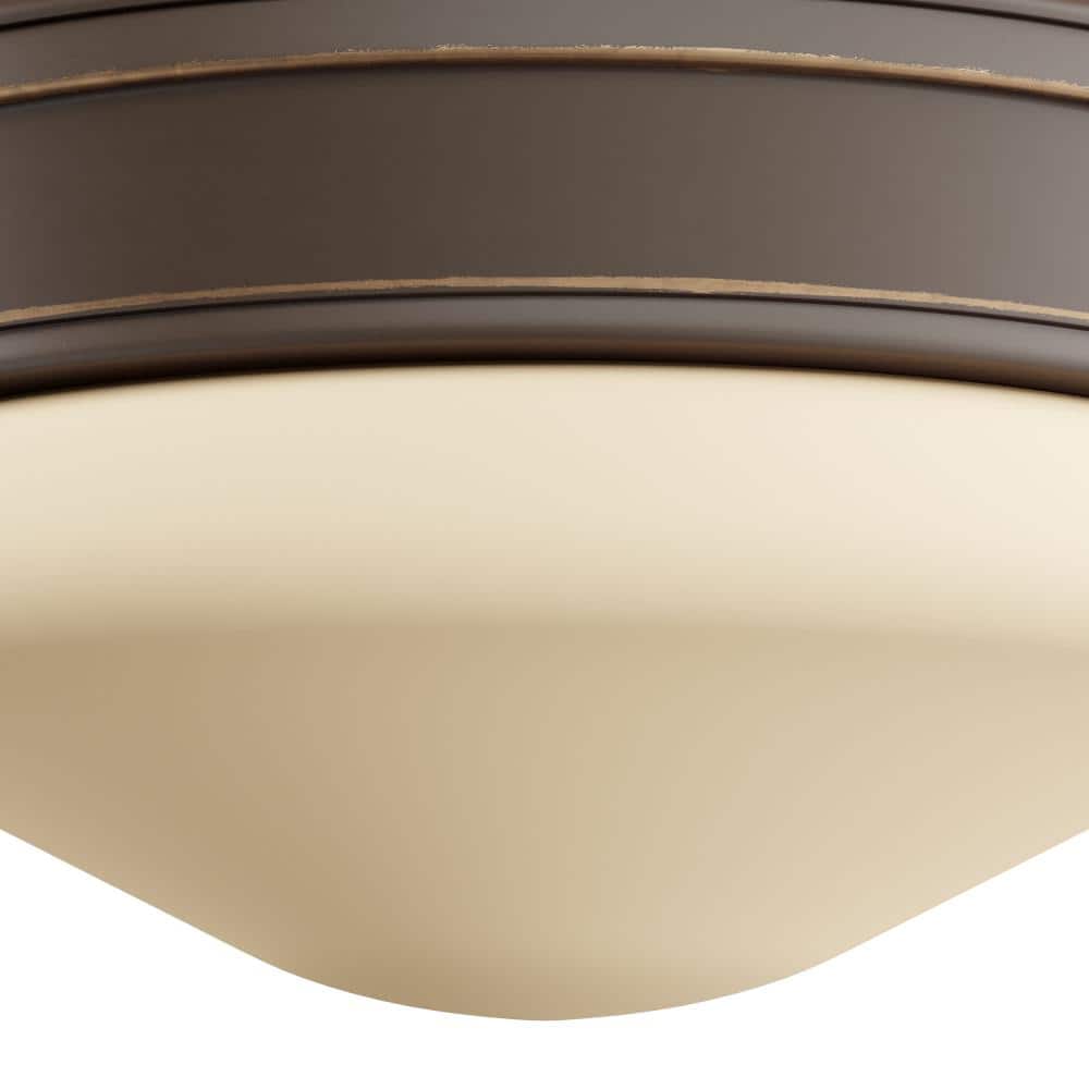 Antique Bronze 12.6" LED Flush Mount with Etched Glass