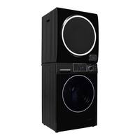 110V 1.62cu.ft. Washer w/Pet Cycle and 110V 3.5 cu.ft. Vented Digital Sensor Dryer stackable Washer Dryer Combo in Black