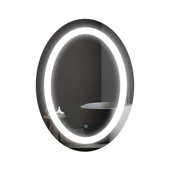 EPOWP Stellar 24 in. W x 32 in. H Large oval Frameless Anti-Fog Wall Bathroom Vanity Mirror in Clear