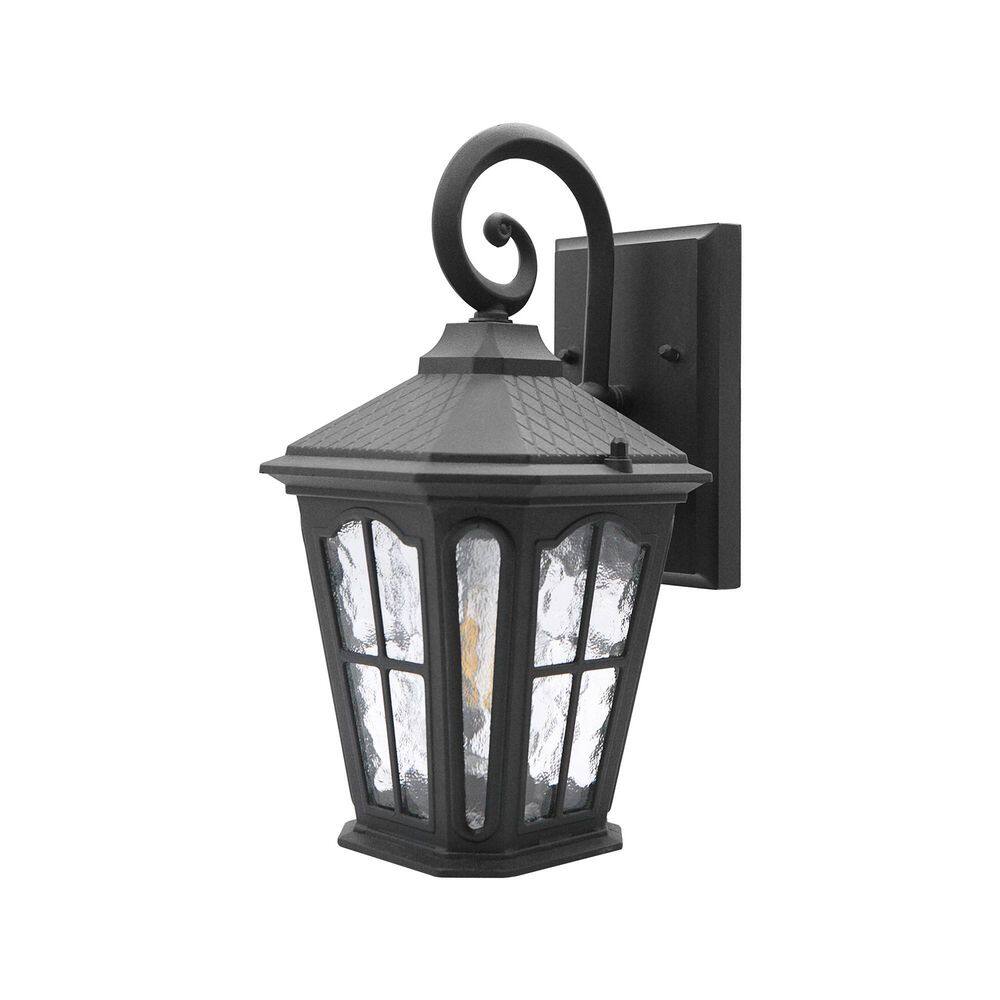13.3 in. Black Hardwired Outdoor Wall Lantern Sconce with Water Glass, No Bulb Included price history on PriceWatchPro