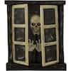 33 in. Battery Operated Animated Window Skeleton with Flashing Red Eyes Halloween Prop