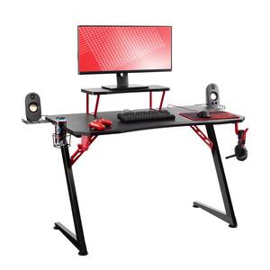 airLIFT 47.2 in. x 23.3 in. Black Elite Gaming eSports Computer Desk Z-Frame Workstation with Removable Monitor Riser