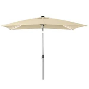 Enhance Your Outdoor Oasis with Sand 6x9FT LEDRectangular Patio Umbrella - Stylish, Durable, and Sun-Protective