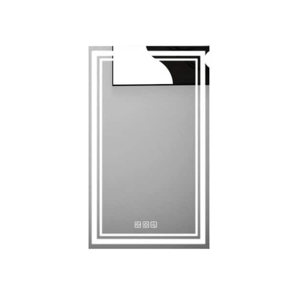 Unbranded 36 in. H x 28 in. W Rectangular Frameless Dimmable, Defog, HD Reflected Wall Mounted Bathroom Vanity Mirror in Silver