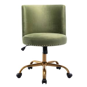 Mustard Velvet Swivel Task Chair with Adjustable Height