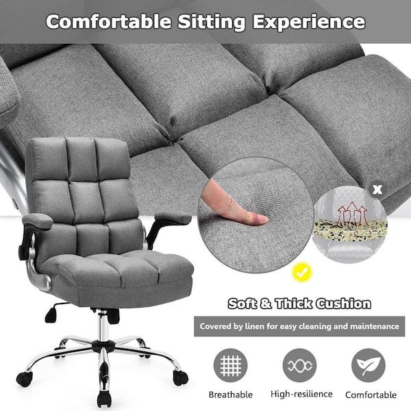 Seat and Back Cushion for Office Chair, Desk Chair Padded Seat Cushion, One  Piece Chair Cushion with High Backrest, Extra Large Crystal Velvet Seat