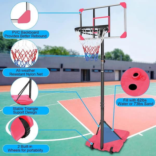 Otryad 28 in. Backboard Portable Basketball Goal System with