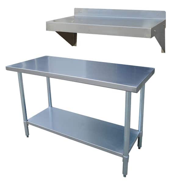 Sportsman Stainless Steel Kitchen Utility Table with Work Shelf