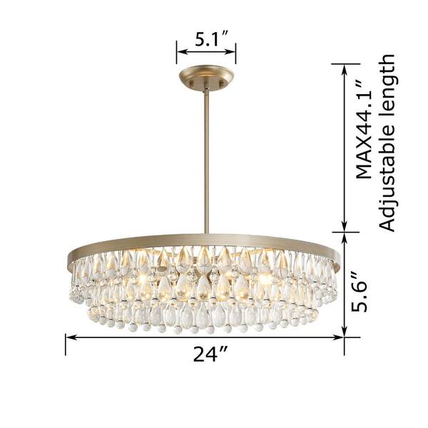 Jojospring Adela 24 in Dia Brushed Champagne Silver Finish