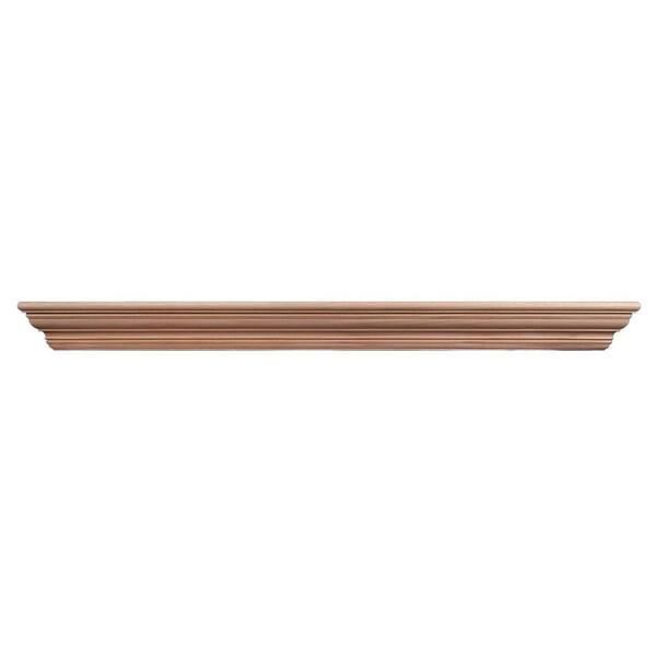 Ornamental Mouldings Heritage 72 in. x 4-3/8 in. Unfinished Stain Grade Oak Fireplace Cap-Shelf Mantel