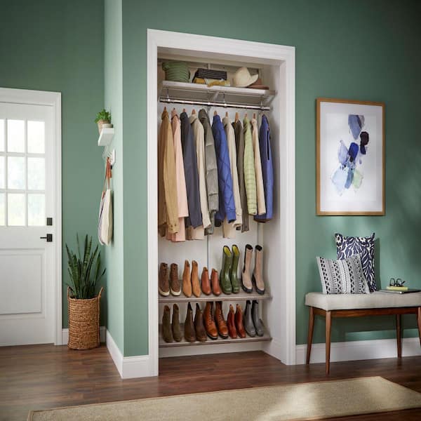 Reviews for Everbilt 4 ft.White Adjustable Closet Organizer Long