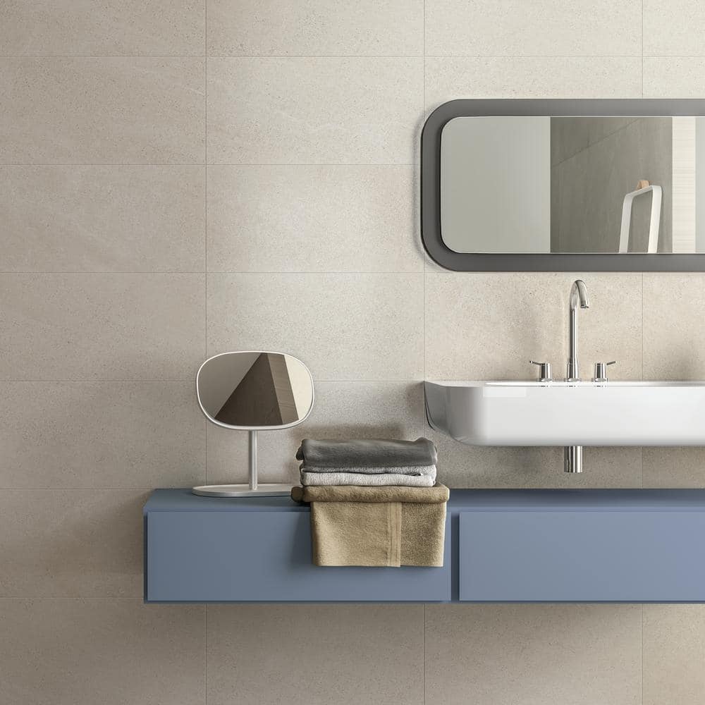 Lincoln 12" x 24" Beige Matte Porcelain Floor and Wall Tile