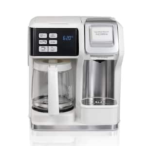 FlexBrew 2-Way 12-Cup White Drip Coffee Maker with Built-In Timer