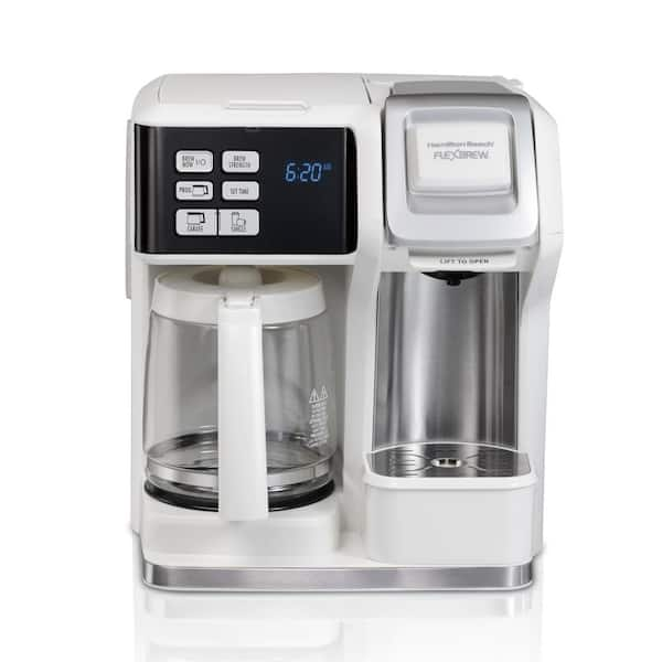 Photo 1 of FlexBrew 2-Way 12-Cup White Drip Coffee Maker with Built-In Timer