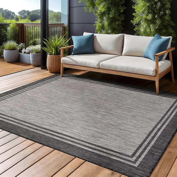 Beverly Rug 8 X 10 Silver Pebble Aloha Washable Bordered Beverly Rug 8 X 10 Silver Pebble Aloha Washable Bordered