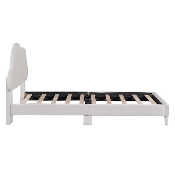 Harper & Bright Designs White Full Size Wooden Car-Shaped
