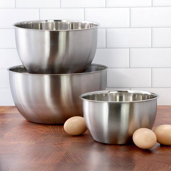 3 Piece Stainless Steel All Purpose Mixing Bowl Set
