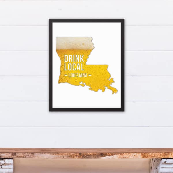 DESIGNS DIRECT 16 in. x 20 in. "Louisiana Drink Local Beer  " Printed Framed Canvas Wall Art