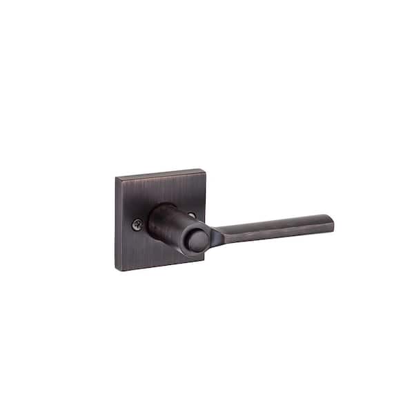 Kwikset Lisbon Venetian Bronze Square Keyed Entry Door Handle