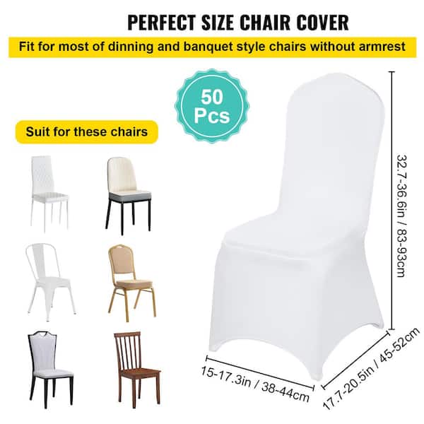 VEVOR White Chair Covers Polyester Spandex Chair Cover Stretch Slipcovers  Flat-Front Chair Covers (50-Pieces) 50TQBBSYT00000001V0 - The Home Depot