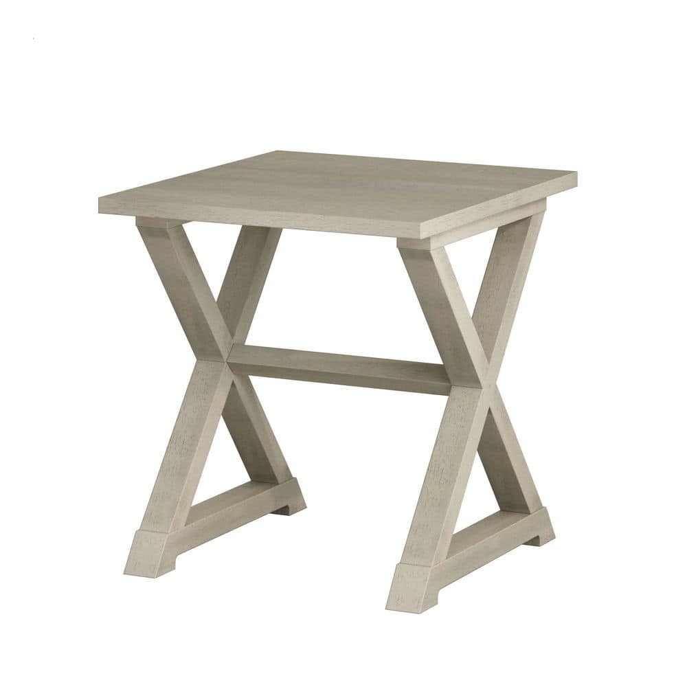 1-PC Antique Grey Rectangular Outdoor Side Table with Pine Wood