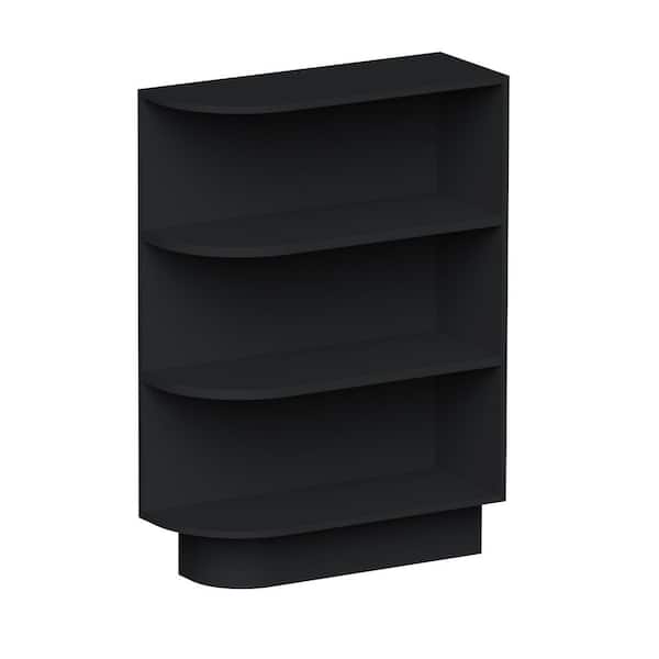 9 in. W x 24 in. D x 34.5 in. H RTA Solid Wood Frame Shaker End Shelf Kitchen Cabinet in Ebony Black