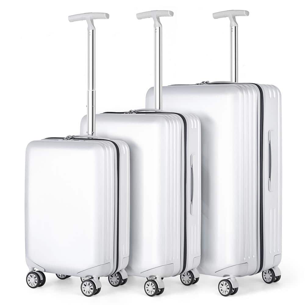 HIKOLAYAE Grand Creek Nested Hardside Luggage Set in White, 3