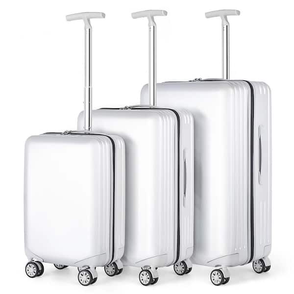 HIKOLAYAE Grand Creek Nested Hardside Luggage Set in White, 3 Piece - TSA Compliant