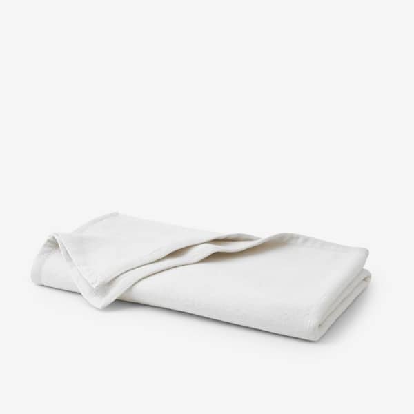 The Company Store Cotton Fleece White Cotton Throw Blanket