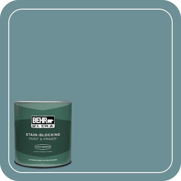 BEHR ULTRA 1 qt. #510F-5 Bayside Extra Durable Semi-Gloss Enamel Interior Paint & Primer
