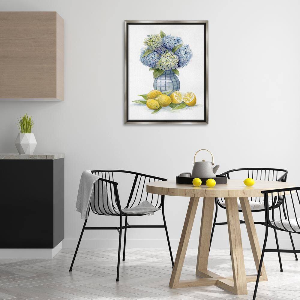 Hydrangeas & Lemon Cluster by Patti Bishop Gray Floater Frame Nature Graphic Art Print 31 in. x 25 in. price history on PriceWatchPro