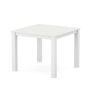 Parsons Classic White HDPE Plastic Square 38 in. Dining Table