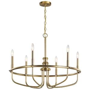 Capitol Hill 28.75 in. 6-Light Classic Bronze Traditional Candle Circle Chandelier for Dining Room