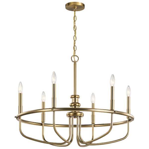 KICHLER Capitol Hill 28.75 in. 6-Light Classic Bronze Traditional Candle Circle Chandelier for Dining Room