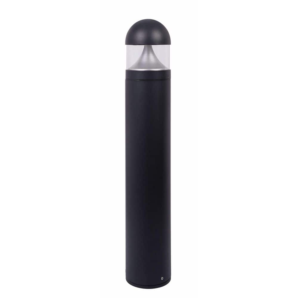 SOLUS Rounded 201BC Line-Voltage Black Aluminum 1400 Lumen Hardwired Integrated LED Bollard Light 3000K