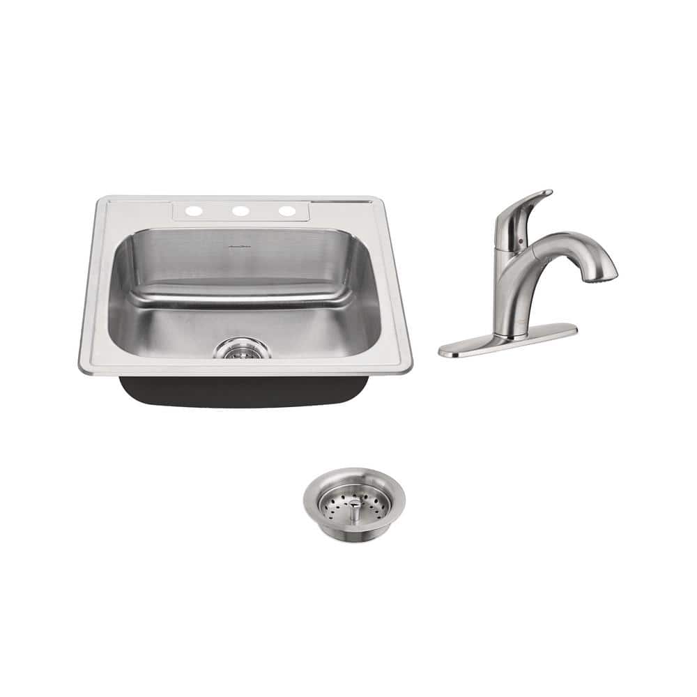 Colony ADA All-in-One Drop-In Stainless Steel 25 in. 3-Hole Single Bowl Kit
