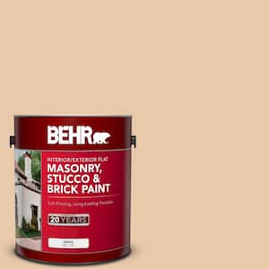 1 gal. #S250-2 Almond Biscuit Flat Interior/Exterior Masonry, Stucco and Brick Paint