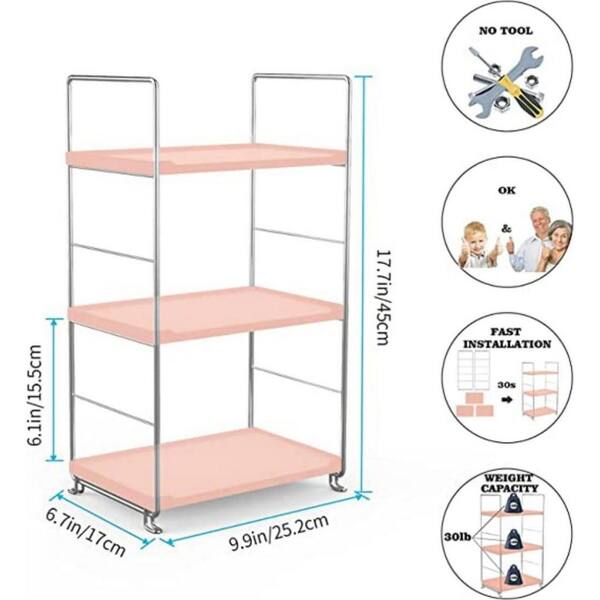  Hershii 3-Tier Slim Storage Tower Rack Shelf Cosmetic