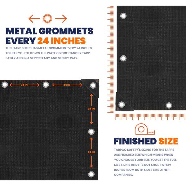 H&amp;O × TARP to TARP　Medic Bottlle Black TARPCO SAFETY 20 ft. x 40 ft. Silver/Black 14 Mil Heavy Duty