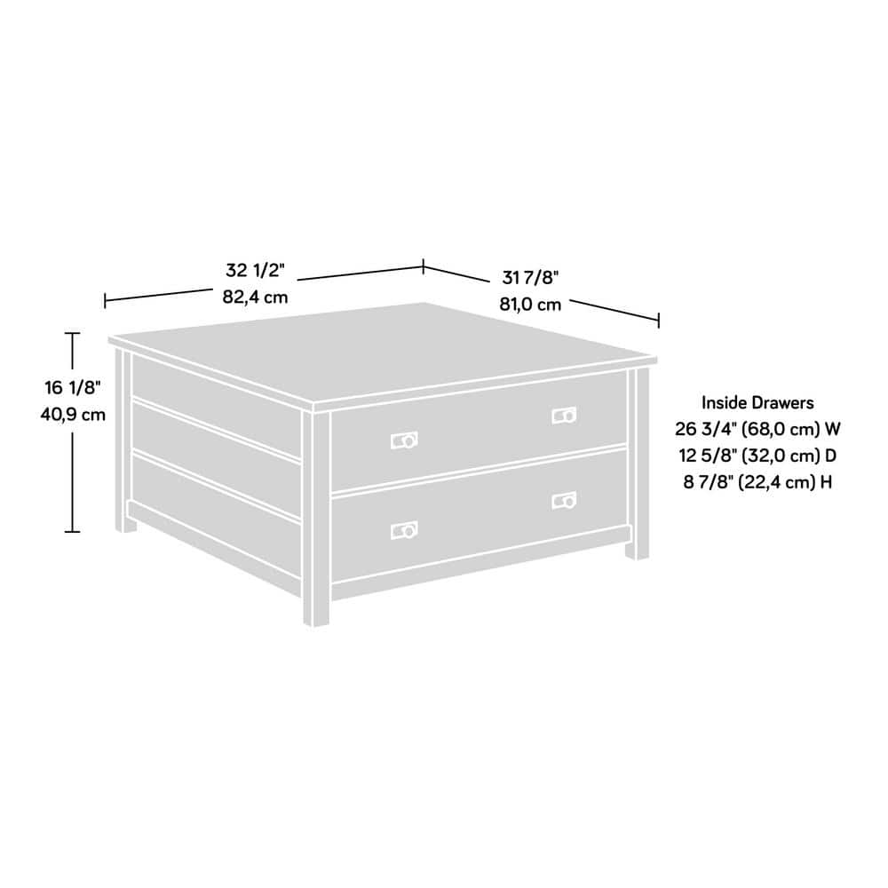 Raven Oak Rectangular Engineered Wood Coffee Table with Storage
