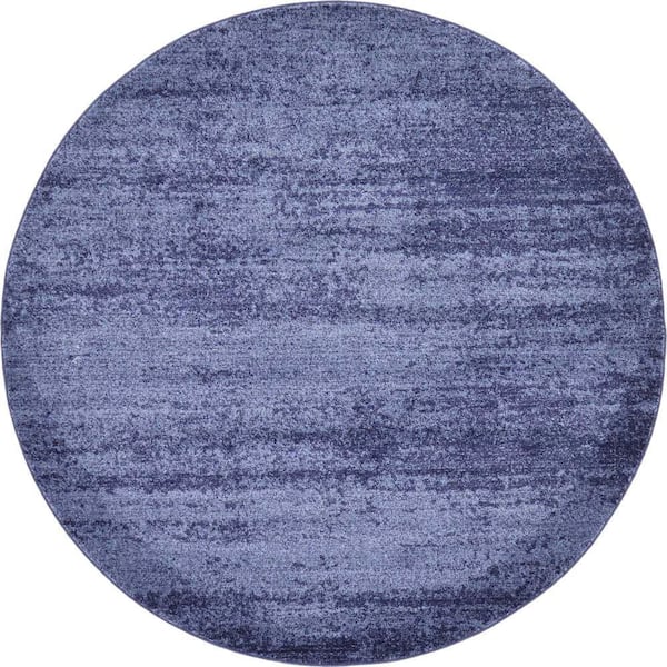 Unique Loom Del Mar Lucille Navy Blue 6' 0 x 6' 0 Round Rug