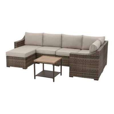 Pemberton Metal Outdoor Sectional with Putty Cushions