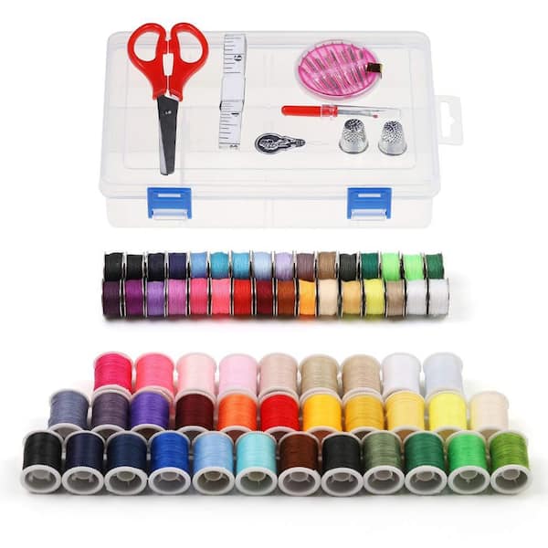 Unbranded 71-Piece, 30 Color Solution Kit Sewing Thread with Bobbins Case