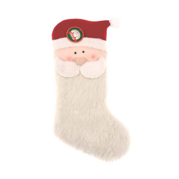 Santaland 21 in. 3D Polyester Santa Christmas Stocking