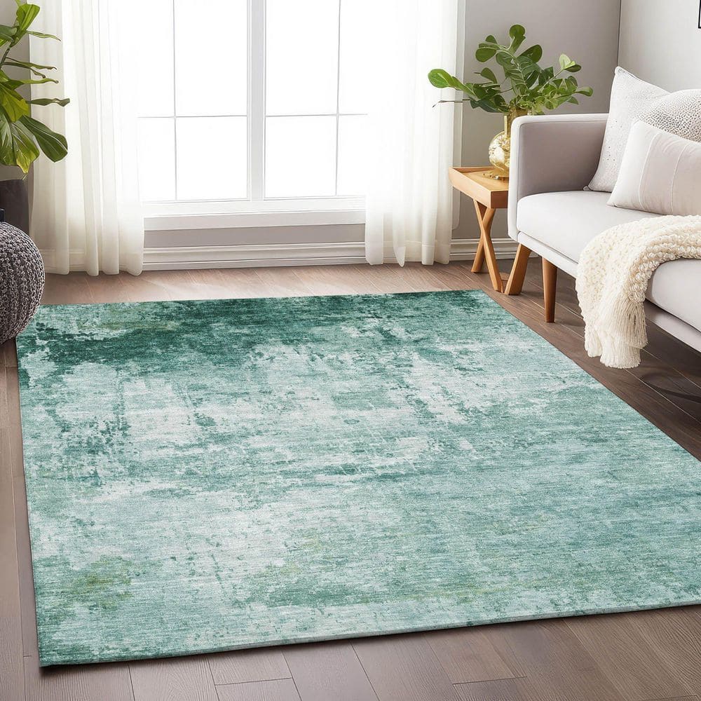 Chantille Machine Washable Indoor/Outdoor Abstract ACN1766 Aqua 8 ft. x 10 ft. Area Rug price history on PriceWatchPro