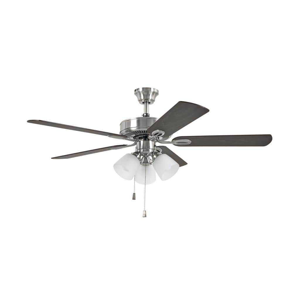 Calstleton 52 in. Indoor LED Brushed Nickel Ceiling Fan with Light Kit Down Rod, Reversible Blades and Reversible Motor price history on PriceWatchPro